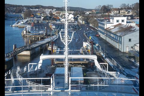 The 'adaptive transit' system aboard 'Bastø Fosen VI' includes an autodocking function (credit: Kongsberg)